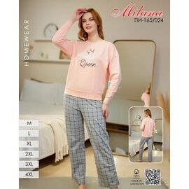 Фотография Пижама тёплая женская 165-024 peach р.46-56 "Samo" недорого оптом от прямого поставщика