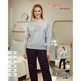 Фотография Пижама тёплая женская 165-026 grey р.46-56 "Samo" недорого оптом от прямого поставщика