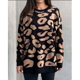 Светр жіночий 5002 black-beige р.42-48 "Kosta" недорого оптом від прямого постачальника