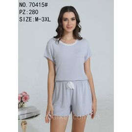 Фотография Пижама женская футболка-шорты р-ры 54-62 "FLOWER" купить недорого от прямого поставщик
