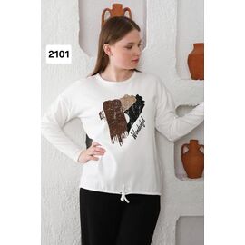 Фотография Свитер женский 2101 white р.52-54 "Julia" недорого оптом от прямого поставщика