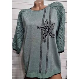 Фотография Свитер женский 2132 green р.52-54 "Julia" недорого оптом от прямого поставщика