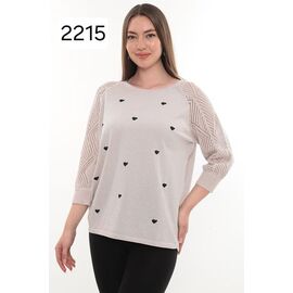 Фотография Свитер женский 2215 l.beige р.52-54 "Julia" недорого оптом от прямого поставщика