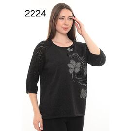 Фотография Свитер женский 2224 black р.52-54 "Julia" недорого оптом от прямого поставщика