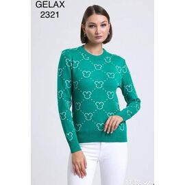 Фотография Свитер женский 2321 green р.48-52 "Julia" недорого оптом от прямого поставщика