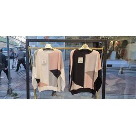 Светр жіночий JL451 black-beige р.52-54 "Julia" недорого оптом від прямого постачальника