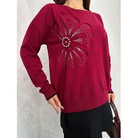 Фотография Свитер женский JL657 wine р.52-54 "Julia" недорого оптом от прямого поставщика