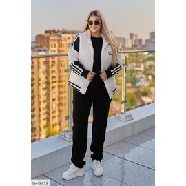 Жіночий прогулянковий костюм зі штанами великі розміри р.50-52;54-56;58-60;62-64 "LETTI" купити недорого від прямого постачальника