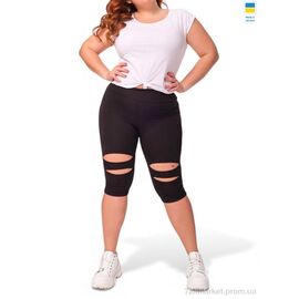Фотография Капри женские Лето 0699 чорний (4 шт. р.сетка XL-4XL) "Sport style" недорого оптом от прямого поставщика