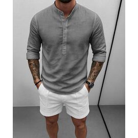 Фотография Рубашка мужская 1741 grey р.48-54 "Faraon" недорого оптом от прямого поставщика