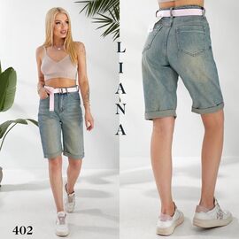 Фотография Шорты женские 402-1 l.blue р.25-30 "Beki" недорого оптом от прямого поставщика