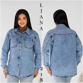 Сорочка жіноча 218 l.blue р.XL-6XL "Beki" недорого оптом від прямого постачальника