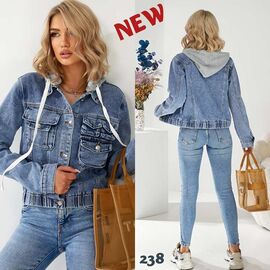 Фотография Куртка женская демисезонная 238 blue р.XS-2XL "Beki" недорого оптом от прямого поставщика