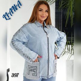 Фотография Куртка женская демисезонная 297 l.blue р.3XL-8XL "Beki" недорого оптом от прямого поставщика