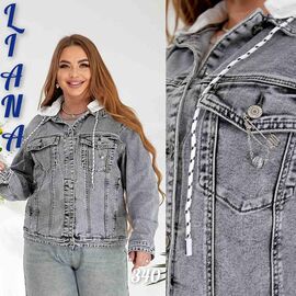 Фотография Куртка женская демисезонная 340 grey р.L-5XL "Beki" недорого оптом от прямого поставщика