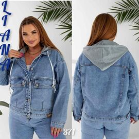 Фотография Куртка женская демисезонная 371 blue р.L-5XL "Beki" недорого оптом от прямого поставщика