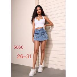 Спідниця-шорти жіноча 5068 l.blue р.26-31 "NewJeans" недорого оптом від прямого постачальника