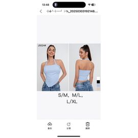 Майка жіноча J0024 l.blue р.S-XL "NewJeans" недорого оптом від прямого постачальника