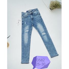 Джинси жіночі D582 l.blue р.25-30 "NewJeans" недорого оптом від прямого постачальника