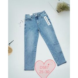 Джинси жіночі D587 l.blue р.25-30 "NewJeans" недорого оптом від прямого постачальника