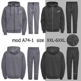 Фотография Костюм спортивный мужской A74-1 black р.2XL-6XL "Faraon" недорого оптом от прямого поставщика