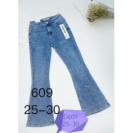 Джинси жіночі D609 blue р.25-30 "NewJeans" недорого оптом від прямого постачальника