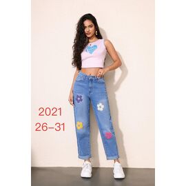 Джинси жіночі 2021 l.blue р.26-31 "NewJeans" недорого оптом від прямого постачальника