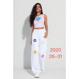 Джинси жіночі 2020 white р.26-31 "NewJeans" недорого оптом від прямого постачальника