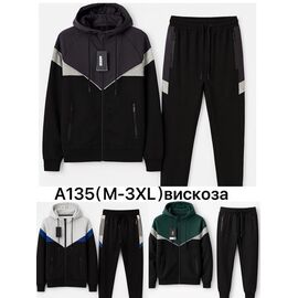 Фотография Костюм спортивный мужской A135 black-green р.M-3XL "Faraon" недорого оптом от прямого поставщика