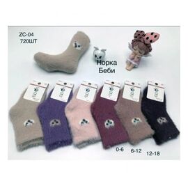 Шкарпетки дитячі теплі на дівчинку ZC04 mix р.0-18 "Redoor" недорого оптом від прямого постачальника