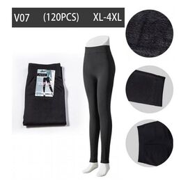 Фотография Лосины женские тёплые V07 black р.XL-4XL "Redoor" недорого оптом от прямого поставщика