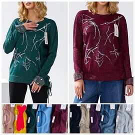 Фотография Свитер женский LL253 mix р.54 "Lola" недорого оптом от прямого поставщика