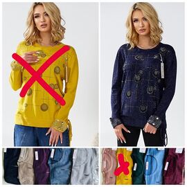 Фотография Свитер женский LL254 mix р.54 "Lola" недорого оптом от прямого поставщика