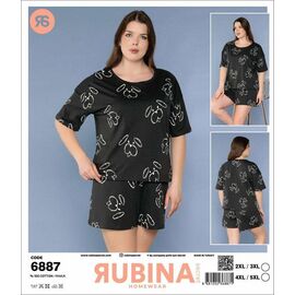 Фотография Пижама лёгкая женская 6887 black р.2XL-5XL "Anibur" недорого оптом от прямого поставщика