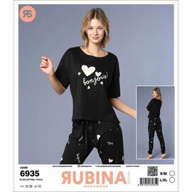 Фотография Пижама женская 6935 black р.S-XL "Anibur" недорого оптом от прямого поставщика