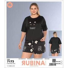Фотография Пижама лёгкая женская 7173 black р.2XL-5XL "Anibur" недорого оптом от прямого поставщика
