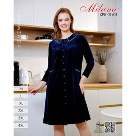 Фотография Халат женский 01-01 navy р.46-56 "Imlion" недорого оптом от прямого поставщика