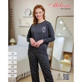 Фотография Пижама тёплая женская 165-019 d.grey р.46-56 "Imlion" недорого оптом от прямого поставщика