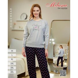 Піжама тепла жіноча 165-026 grey р.46-56 "Imlion" недорого оптом від прямого постачальника