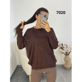 Фотография Свитер женский 7020 brown р.46-52 "FSN" недорого оптом от прямого поставщика