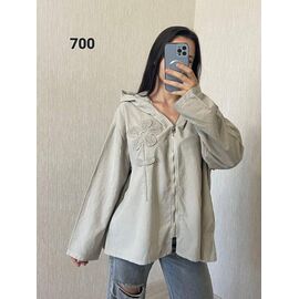 Фотография Рубашка женская 700 grey р.50-54 "FSN" недорого оптом от прямого поставщика