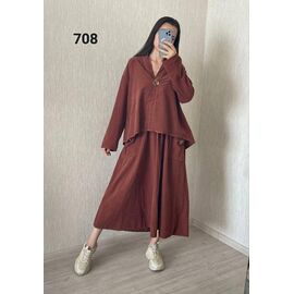 Фотография Костюм женский 708 brown р.52-56 "FSN" недорого оптом от прямого поставщика