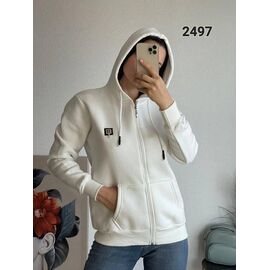 Фотография Кофта спортивная женская тёплая 2497 white р.42-48 "FSN" недорого оптом от прямого поставщика