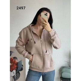 Фотография Кофта спортивная женская тёплая 2497 beige р.42-48 "FSN" недорого оптом от прямого поставщика