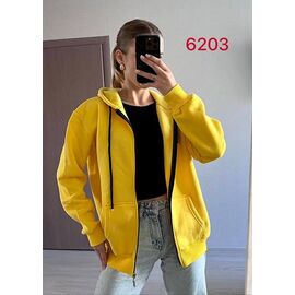 Фотография Кофта спортивная женская тёплая 6203 yellow р.42-48 "FSN" недорого оптом от прямого поставщика