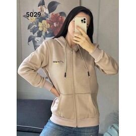 Фотография Кофта спортивная женская тёплая 5029 l.beige р.42-48 "FSN" недорого оптом от прямого поставщика