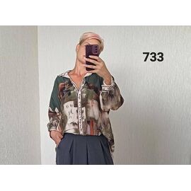 Фотография Рубашка женская 733 green р.50-54 "FSN" недорого оптом от прямого поставщика