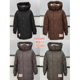 Куртка жіноча зимова 617-32 khaki р.50-60 "Desselil" недорого оптом від прямого постачальника