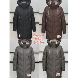 Куртка жіноча зимова 621-1 black р.46-56 "Desselil" недорого оптом від прямого постачальника
