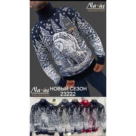 Светр чоловічий 23222 red р.M-XL "Navas" недорого оптом від прямого постачальника